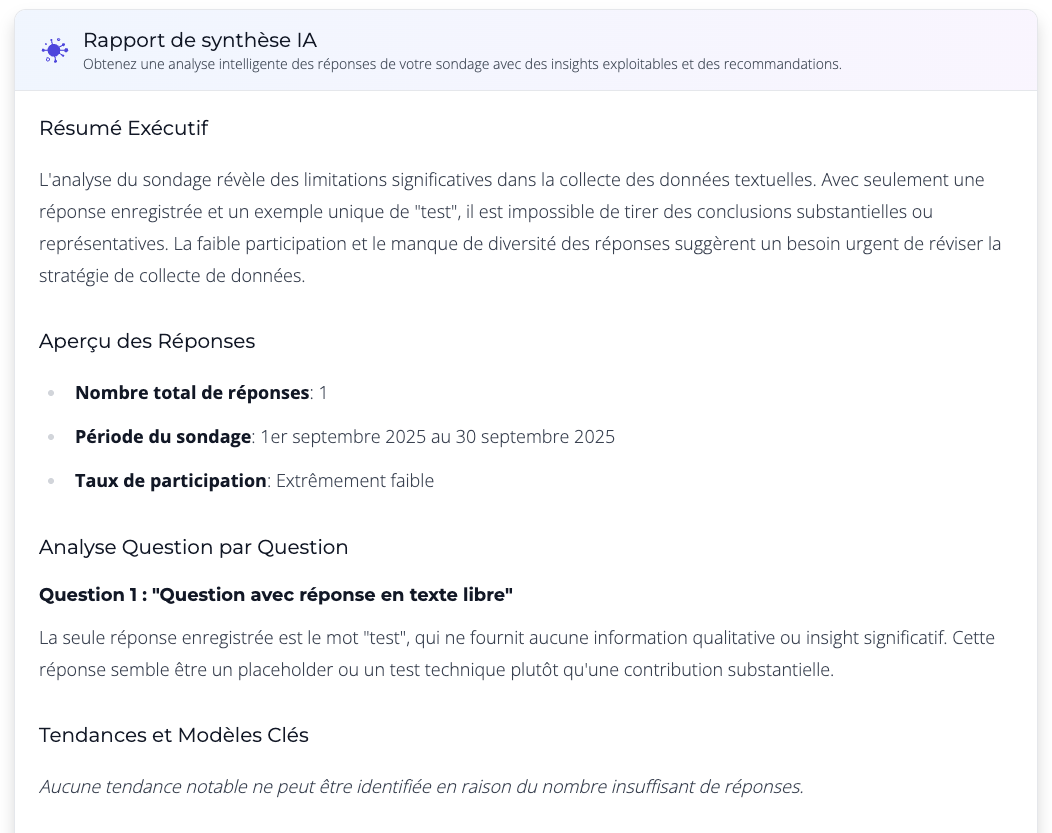 Analyse IA des sondages